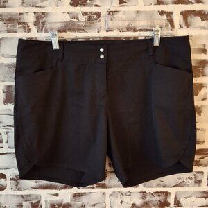 Adidas Size 14 Womens Golfing Shorts Black Above Knee Pockets